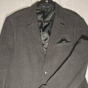 Gap Men’s XL Gray Wool Blazer Jacket | Lined Twill | Pre-Owned | Classic Fit